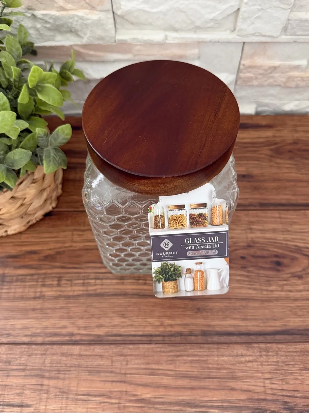 🆕 Glass Honeycomb 80oz Storage Jar / Canister! - Picture 4 of 5